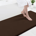 Smiry Memory Foam Bath Mat 44x24, Extra Soft and Absorbent Bathroom Mats, Non Slip Washable Carpet for Floor, Shower and Tub, Brown