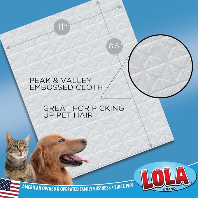 LOLA Dry Sweeping Cloth Refill Pads, 960 Pack, Unscented, Compatible with Swiffer Floor Mop, Comparable to Swiffer Refills, 11" x 8.13"