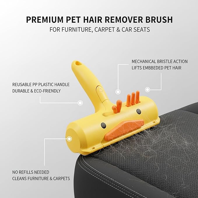 Reusable Lint Remover Brush for Furniture, Carpet & Car Seats - Mechanical Cleaning Tool with Durable PP Handle