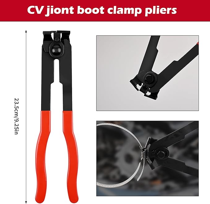 TOOLEAGUE 9Pcs Fuel Line Disconnect Pliers Set,9" Fuel Filter Caliper, Removal/CV Joint Boot Clamp/Flat Hose Clamp/30 Degree Disconnect Pliers Set for Auto Maintenance with Storage Case
