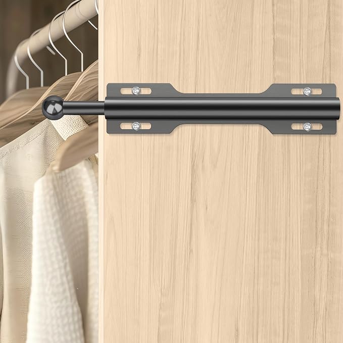 12" Valet Rod for Closet Pull Out (2 Pack, Black)