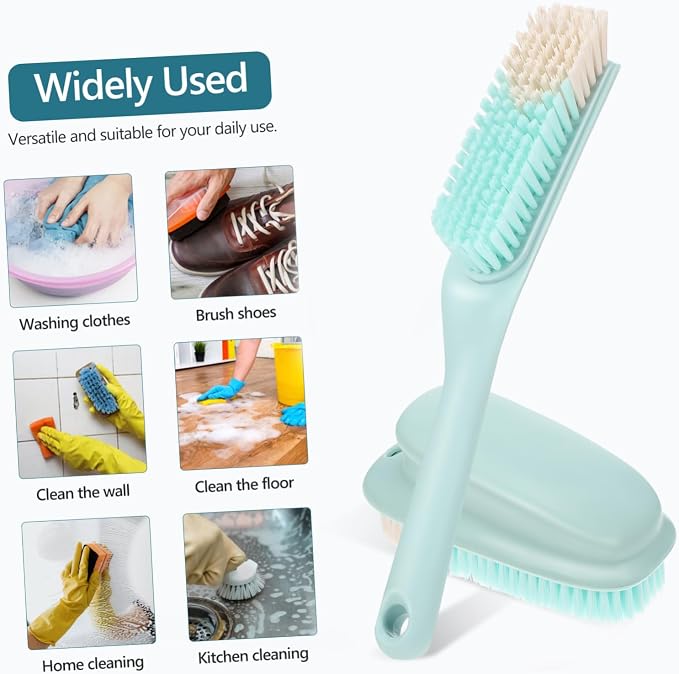 Multi-Purpose Cleaning Brush Long Handle Shoe Brush Laundry Stain with Soft Bristles for Efficient Dirt Removal from Clothes and Shoes Ergonomic Grip for Comfort