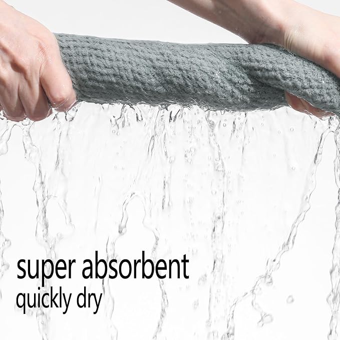 YTYC 39x78 Bath Sheets Set,Towels for Bathroom,Grey,6-Pieces | 2 Extra Large Bath Towels, 2 Hand Towels, 2 Washcloths, Super Soft,Highly absorbent,Hanging Loop,80% Polyester