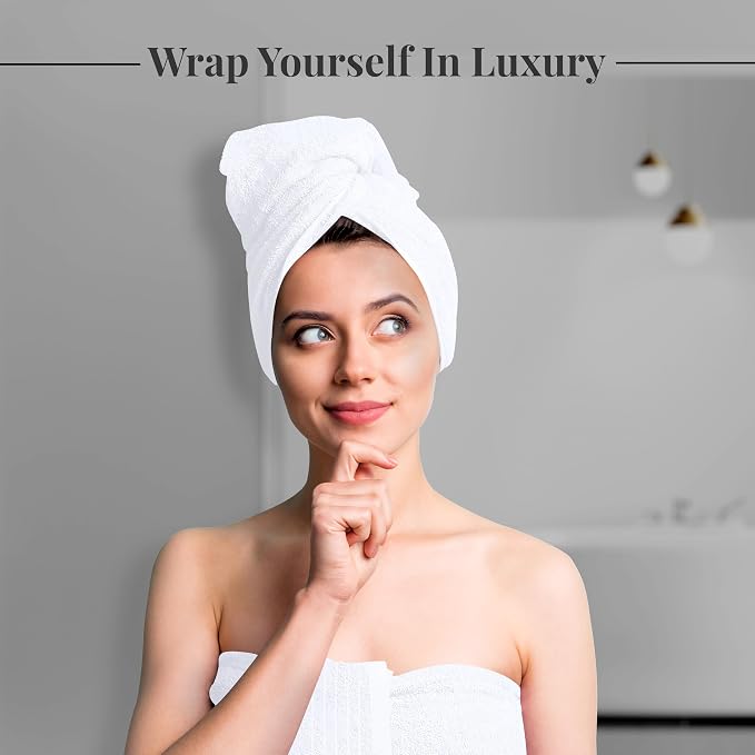 Tens Towels 8 Piece Towel Set, 2 XL Bath, 2 Hand, 4 Washcloth, White | 100% Cotton, Lighter Weight, Quicker to Dry, Super Absorbent, Perfect for Bathroom