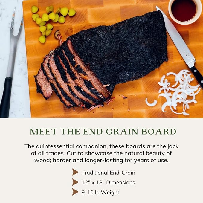 Maple End Grain Cutting Board - Premium End Grain Butcher Block Wood Cutting Board for Kitchen - Food-Safe, Non-Slip, Sustainably Sourced Maple Wood (Medium)
