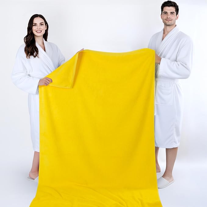 Cotton Paradise 100% Cotton Turkish Towel, Soft Absorbent Quick Dry, 40x80 Oversized Bath Sheet Towel, Yellow
