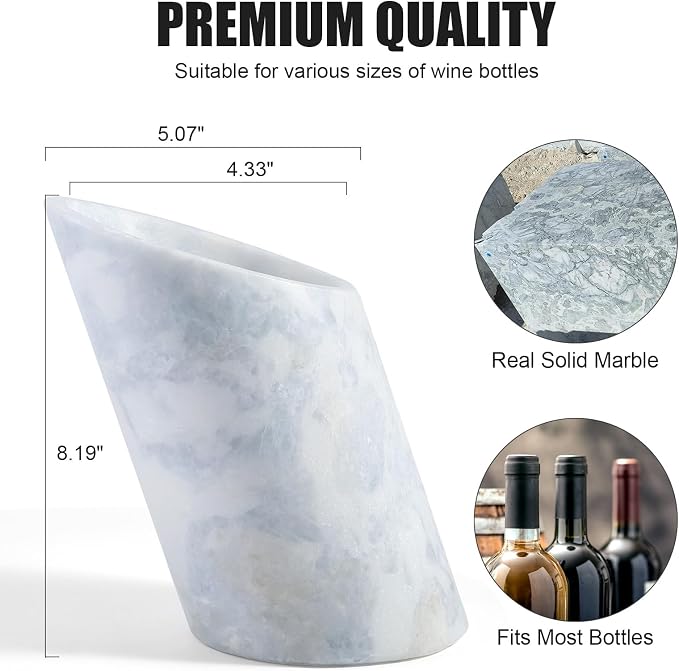 BCS Marble Wine Bottle Chiller - Versatile Wine Chillers for Bottles - Applicable to Kitchen Utensil Holder/Makeup Brush Holder for Desk That Also Serve as Lamp Shade(Namib Sky)