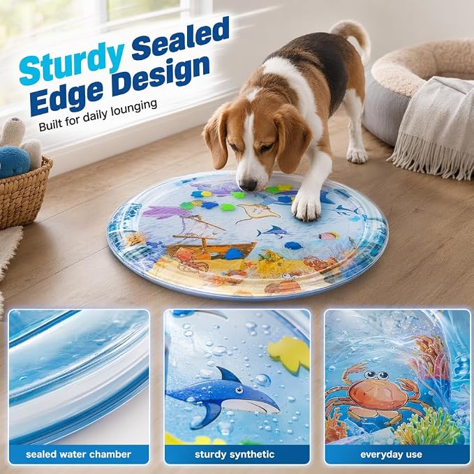 Cat Water Mat with Fish, 2026 New Interactive Cat Mat, Cat Mat for Indoor Activity, Portable Pet Water Play Mat for Cats and Dogs，A：Large,39"
