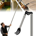 8.5 FT Gutter Cleaning Tool from the Ground with Spring Steel Rake | Dual-Axis Spring Steel Gutter Cleaner, Adjustable Length Cleaning Pole with Gutter Rake for Leaves, Muck and Roof Debris