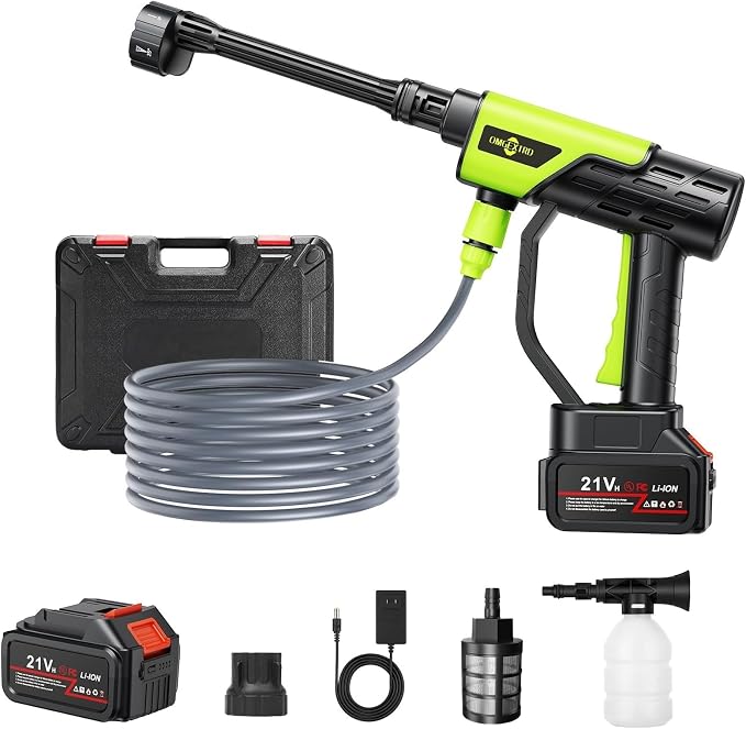 Cordless Car Washer, Lightweight Portable Cleaning Tool | 6-in-1 Nozzle, Battery Powered, Ideal for Small to Medium Cleaning Tasks, Car, Garden & Fence
