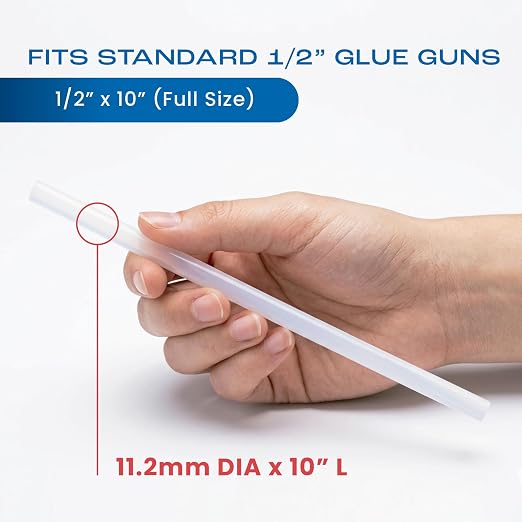 ASA Clear Hot Glue Sticks 7/16" x 10", High Temp, 25 lb Box, 483 Ct | High-temp clear adhesive with strong hold & low stringing. For wood, fabric, plastic & packaging. 25 lb box, 483 sticks.