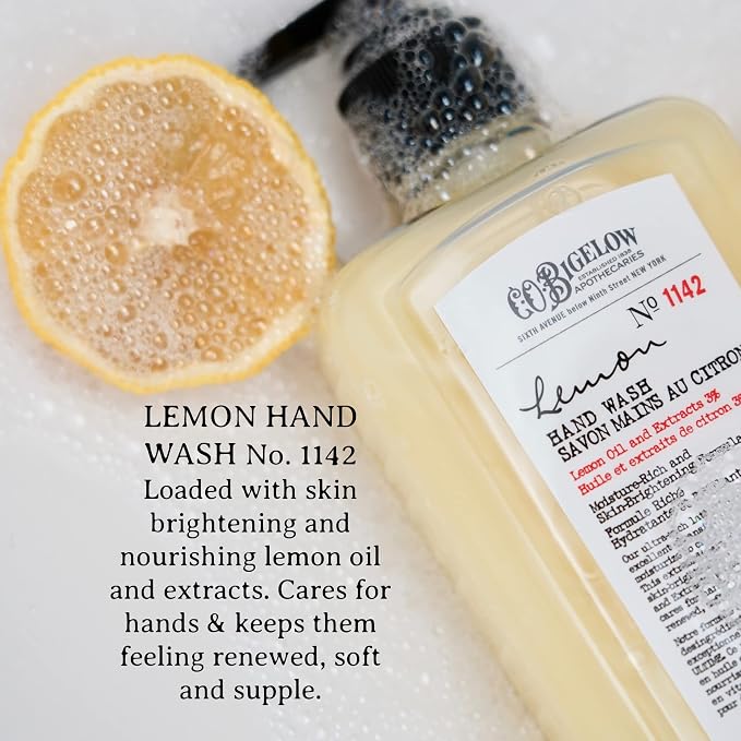 C.O. Bigelow Lemon Hand Wash, Liquid Hand Soap with Lemon Extract & Aloe Vera, 10 Fl Oz