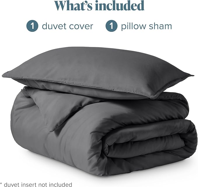 Bare Home Bedding Duvet Cover Extra Long Size - Premium 1800 Super Soft Collection - Lightweight, Cooling Duvet Cover - Soft Breathable Bedding (Twin/Twin XL, Grey)