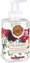Michel Design Works Foaming Hand Soap 17.8oz, Sweet Floral Melody Scent and Design, Shea Butter and Aloe Vera Blend, Beautiful Square Container with Pump