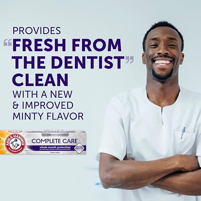 ARM & HAMMER Complete Care Fluoride Anticavity Toothpaste, Fresh Mint 6 oz (Pack of 12)