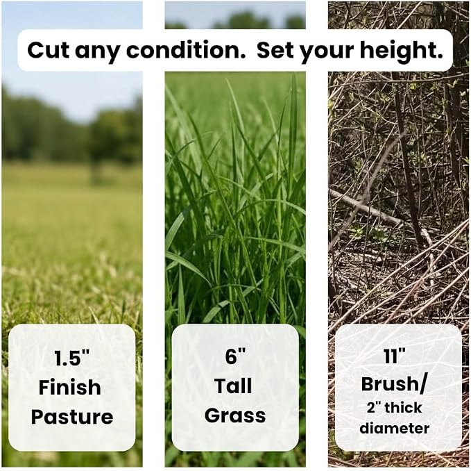 72 Inch Brush Hog Tractor Rotary Cutter with PTO, Fits 22-50 HP | Cat 1 & 2, Heavy Duty 3 Point PTO Rotary Mower, 6 Gauge Steel Deck, Slip Clutch Driveline, Cuts 2 Inch Brush