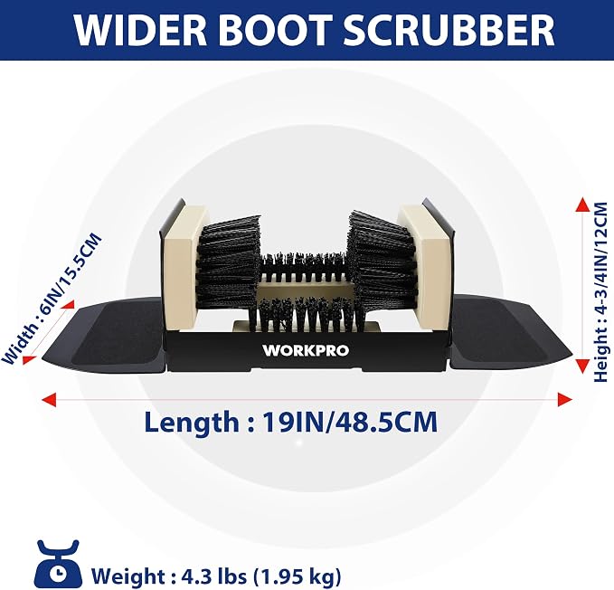 WORKPRO 4 Pack Extra Wide Boot Cleaner, Shoe Brush Scraper Scrubber Outdoor