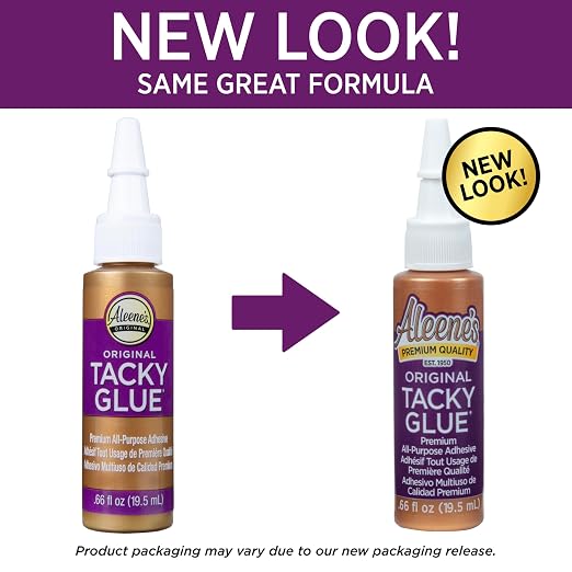 Aleene's Original Tacky Glue Mini-Bottle, All Purpose Adhesive, Perfect for Crafts and DIY Projects, Dries Fast and Clear, .66 fl oz 18-Pack