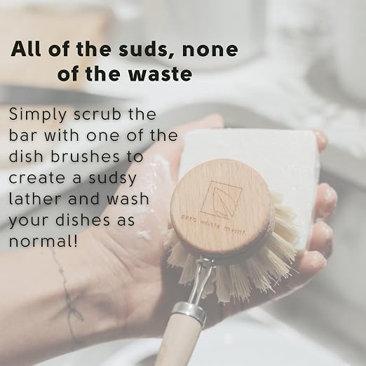 Solid Dish Soap Bar | Bergamot + Lime | Natural, Zero Waste Soap | Plastic-Free Dish Soap Block | USDA Certified Organic Ingredients | Vegan-Friendly Dish Soap, 5.5 oz.