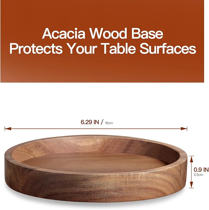 Large Glass Salad Bowls Set | Party Glass Mixing Bowl with Acacia Wood Lid Base and Serving Utensil | Elegant and Practical Serving Bowl for Kitchen