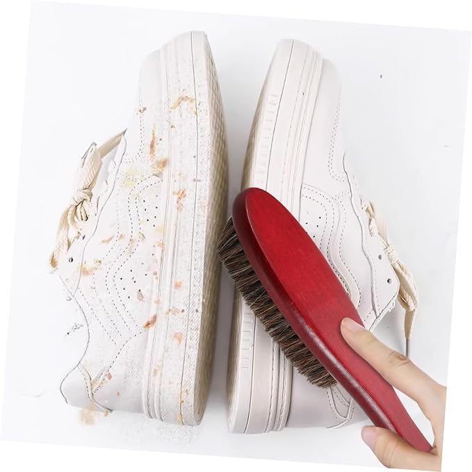 NOLITOY 2pcs Handle Horsehair Shoe Cleaning Brush Versatile Laundry Scrub Brush for Shoes Compact Design for Easy Use and Carrying for Footwear Care