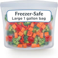 Stasher Silicone Reusable Gallon Storage Bag, Reusable Gallon Freezer Bags, Microwave Safe, Dishwasher Safe, Oven Safe, Sous Vide, Eco Friendly, 13” x 11” Food Storage Bags, 128 oz/3785 ml, Clear