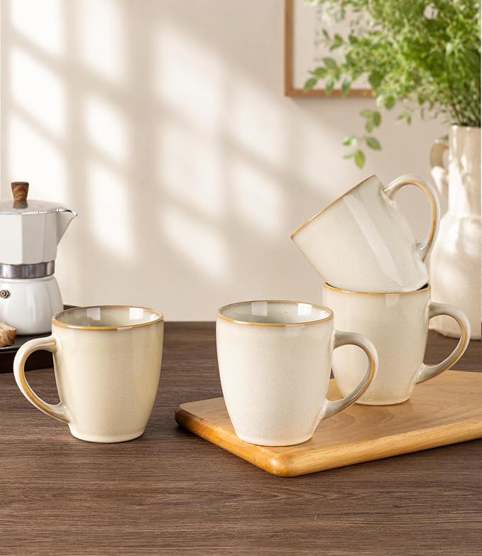 GBhome 12OZ Coffee Mugs Set of 6, Stoneware Coffee Mugs Set, Dishwasher & Microwave Safe