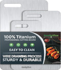 100% Pure Titanium Cutting Board for Kitchen Double-Sided Non-Toxic Titanium Cutting Board with Handle, Dishwasher Safe Chopping Board for Meat, Vegetables & Fruits, Cutting Board Set in S/M/L Sizes