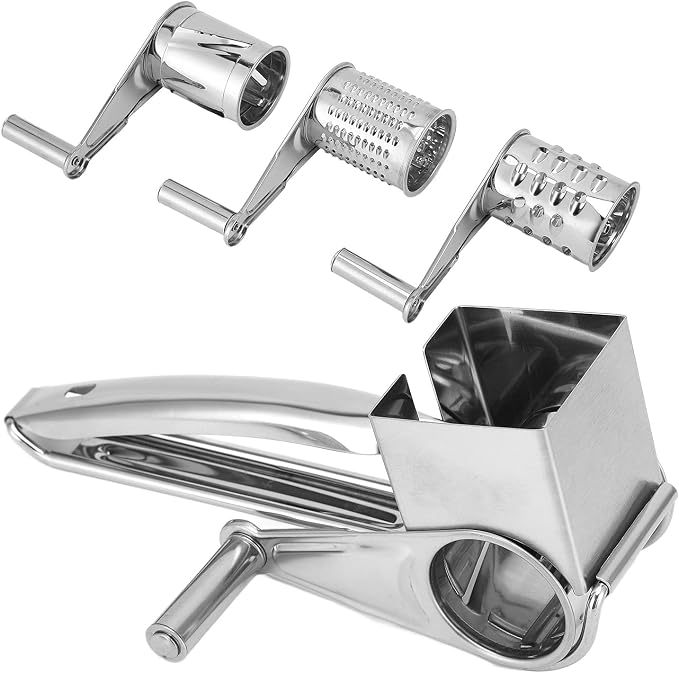 Cheese Grater, Handheld Grater Stainless Steel Cheese Grater Fruit Shredder Hand Held Grater Stainless Steel Used for Family Kitchen 3 X Grater Peeler