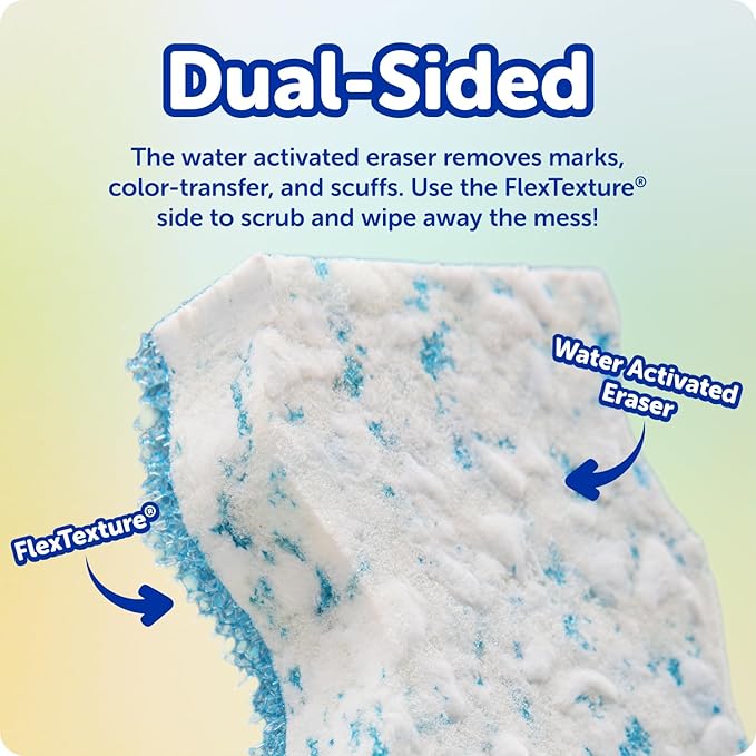Scrub Daddy Eraser Sponge - 10x More Durable Than Traditional Erasers with Scrubbing Gems - Removes Dirt, Scuffs & Stains - Water Activated Sponge Eraser (2 Pack)