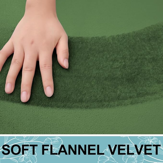 Smiry Memory Foam Bath Mat 36x24, Extra Soft and Absorbent Bathroom Mats, Non Slip Washable Carpet for Floor, Shower and Tub, Olive Green