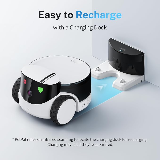 Enabot EBO ROLA PetPal Mobile 2.5K Pet Camera Robot with Treat Dispenser | Whole-Home Mobility, Two-Way Talk, Night Vision, Auto-Recharge, Interchangeable Modular Design