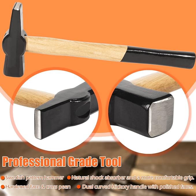 Blacksmith Hammer & Forge Tools Kit - Starter Beginner Making Knife Kit With Anvil, Wolf Jaw Tongs & V-bit Tongs