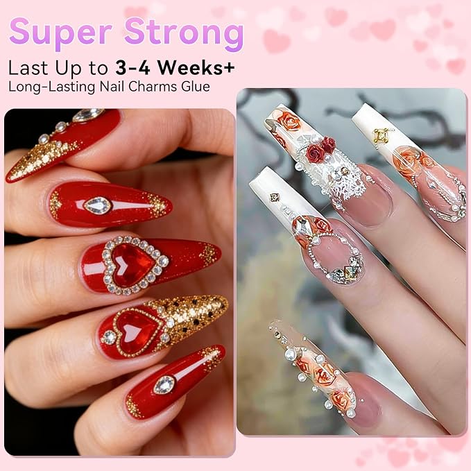 Makartt Rhinestone Glue for Nails: Super Strong 3D Gel for Nail Charms Gems | 30ML UV Gel Nail Art Jewel Diamonds Decorations for Salon DIY Manicure, Nail Lamp Cured Need at Home Beauty Gifts for Women