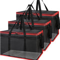 Bodaon Large 3-Pack Insulated Food Delivery Bag with hard bottom, XXXL Pizza Cooler Bags, Rideshare Delivery Bag, Thermal Cold/Hot Styrofoam Carrier for Travel/Shopping/Catering/Car