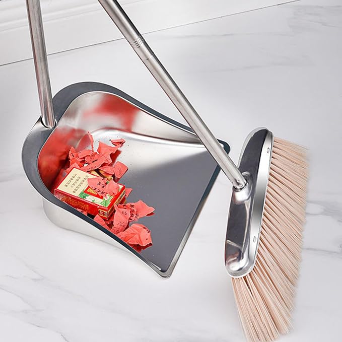 Healifty -Handled Broom Handle for Efficient Floor Cleaning Home Kitchen and to Use for Pet Hair and Dust Removal