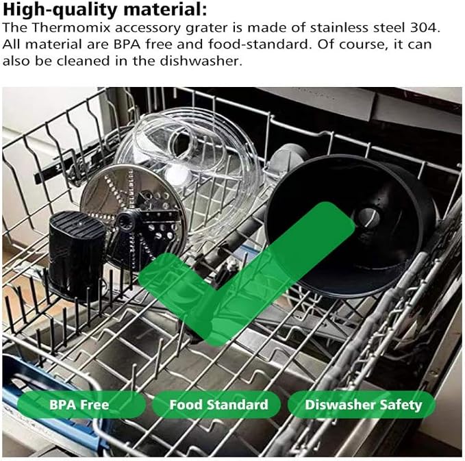Vegetable Cutter Peeler Slicer Attachments Home Kitchen Accessories for Thermomix TM5 & TM6 Food Processor (Thick Cut and Filaments)
