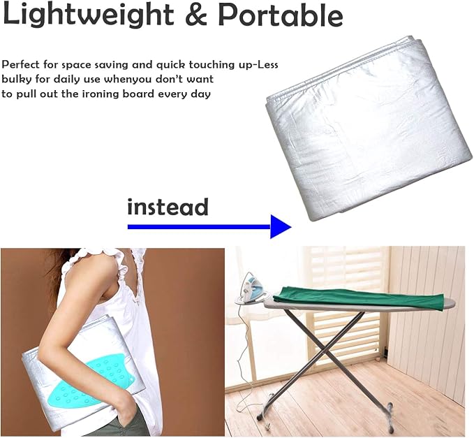 Ironing Mat,Extra Large Thickened Ironing Blanket Portable Ironing Pad | (47.25 x 21.55 inch) Double-Side Using Isolate Heat Pad Table Top Countertop,Great Replacement for Ironing Board