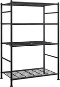 Sakugi Storage Shelves - 4 Tier Shelf Organizer, Heavy Duty Garage Shelving Unit with Leveling Feet, Stable Metal Shelves Organizer for Pantry, Kitchen and Closet, 33.0" W x 12.6" D x 57.2" H, Black