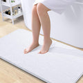 OLANLY Large Bathroom Rugs 45x27, Extra Soft Absorbent Chenille Bath Rugs, Rubber Backing Quick Dry, Machine Washable Bath Mats for Bathroom Floor, Tub and Shower, Home Decor Accessories, White