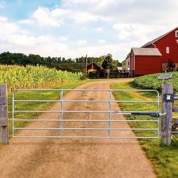 Mighty Mule Gate Opener, Solar and Smart Ready, Heavy Duty Automatic Gate Opener, Gates up to 18ft or 850lb, Single Gate Opener - Estate, Upgraded, MM571W-EST-A