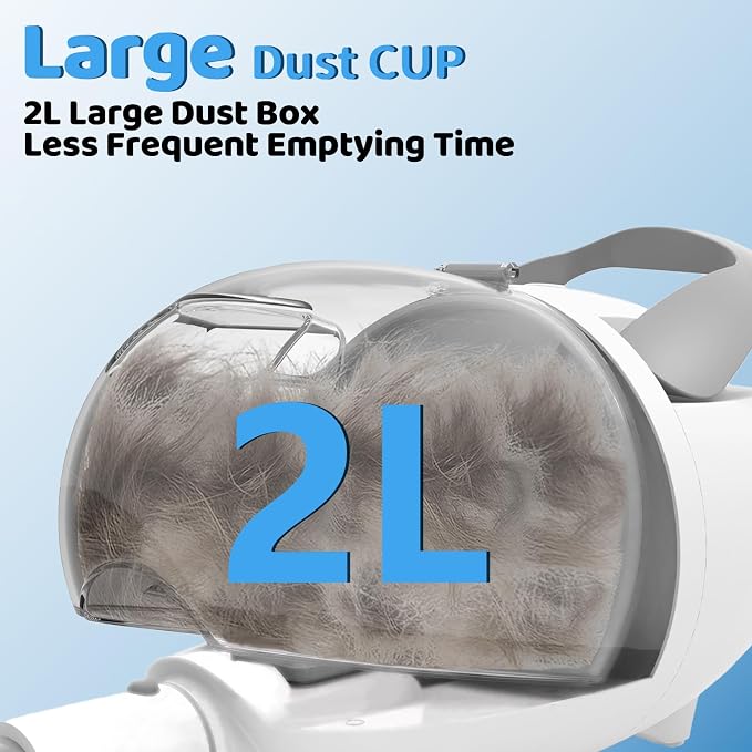 Dog Grooming Vacuum,Pet Grooming Vacuum with 2L Dust Cup & 13000Pa Suction, 6-in-1 Low Noise Pet Grooming Kit with Clipper & Steam Brush for Shedding, Professional Dog Vacuum for Dogs & Cats