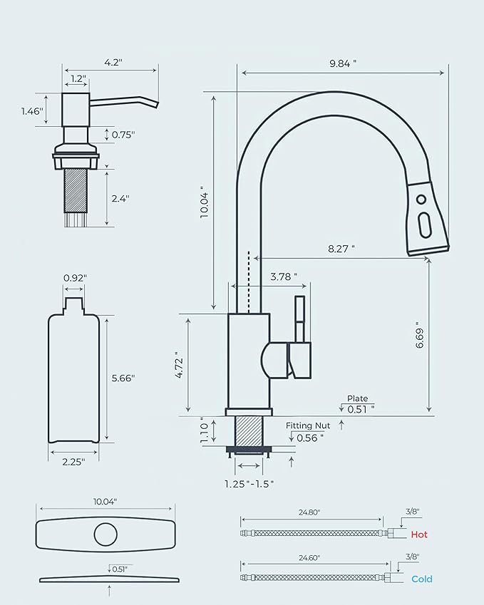 FORIOUS Black Touchless Kitchen Faucet with Soap Dispenser, Hands-Free, Smart Motion Sensor, Contemporary Bar Sink Faucet with Pull Down Sprayer for Farmhouse RV Camper