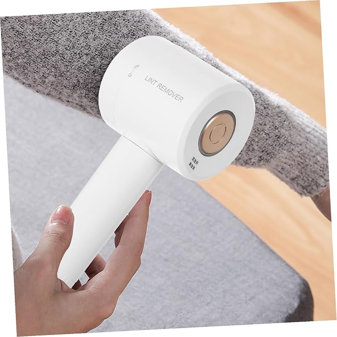 USB Rechargeable Hair Ball Shaver Lint Remover for Clothes Sweaters Fluff Trimmer with Blades Portable White Defuzzer for Home and Travel Use