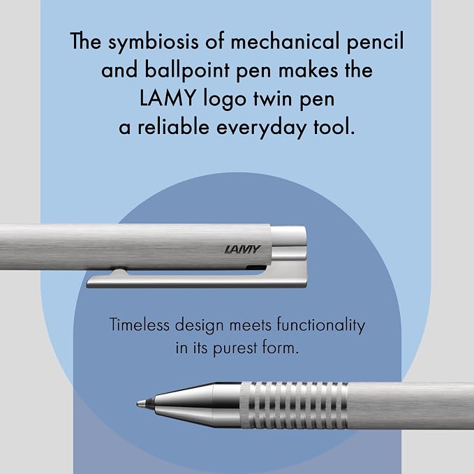 LAMY L606 Ballpoint Pen, Twin Pen, Logo, Hairline Matt, Stainless Steel, Genuine Imported Product