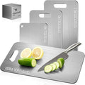 Katori Titanium Cutting Board - Upgraded 100% Pure Titanium Cutting Boards for Kitchen Non Toxic, Double Sided Food Grade Hygiene Non Moldy Dishwasher Safe Meat Fruit Metal Board (1PC 9x13.5 Inch)