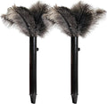 Retractable Ostrich Feather Duster for Cleaning, Fluffy and Natural Feather Duster with Retractable Handle， Reusable Eco-Friendly Handheld Cleaning Supplies (15 inch)