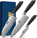 HOSHANHO 3 Pcs Knife Set, Professional Kitchen Knife Set, Pakkawood Handle | Ultra Sharp Chef Knives Set for Kitchen High Carbon Powder Steel, Japanese Cooking Knife Set with Elegant Gift Box