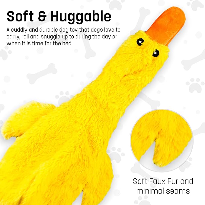 FGA MARKETPLACE Pink Rabbit-Duck Flat NO Stuffing NO Squeak Plush Dog Toy, Funny Style Will Entertain Your Pet for Hours, Recommended for Small and Medium Dog 21 INCH Long