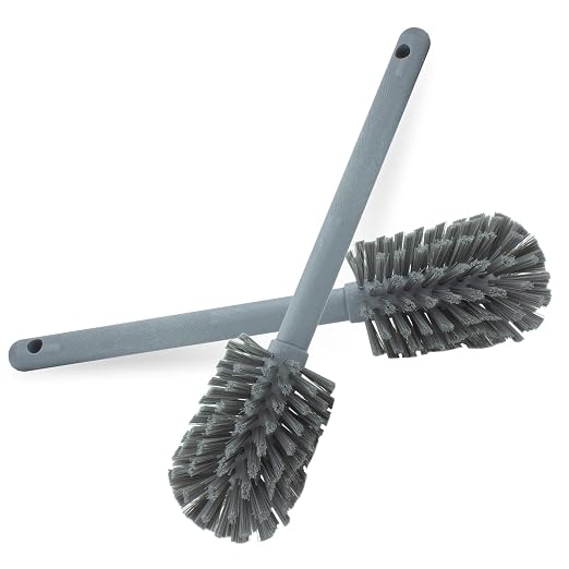SPARTA Large Water Bottle Brush Ideal for Wide-Mouth Jars, Bottles and Tumblers, Dishwashing Tool with Handle for Home and Commercial Kitchens, Plastic, 12 Inches, Gray, (Pack of 6)